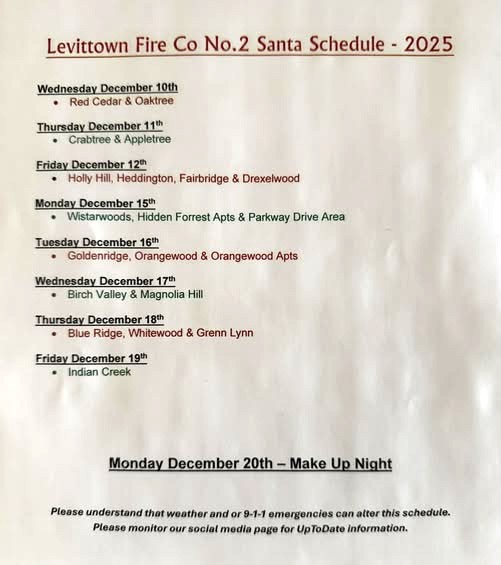 Levittown Fire Co No 2 Santa Run 2025 A